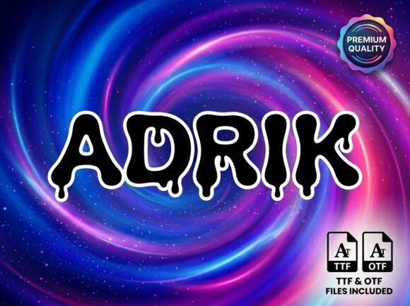 Adrik Typeface for Bold Liquid Branding