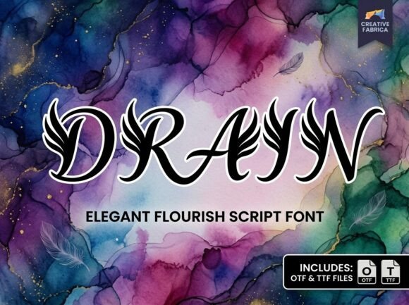 Drain Font: An Ethereal Display Typeface for Elegant Design