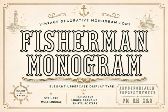 Fisherman Monogram: The Vintage Display Font for Bold Branding