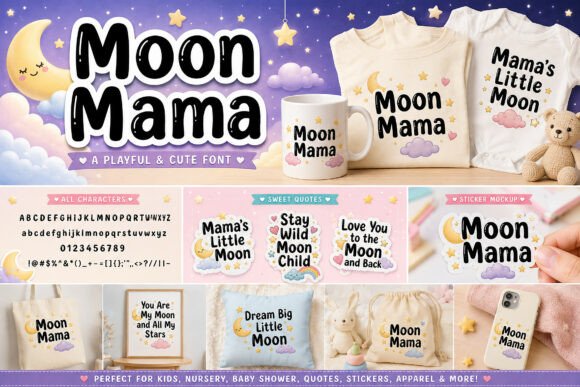 Moon Mama: A Whimsical Display Font for Web Design